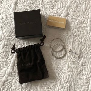 Michael Kors hoop pave earrings